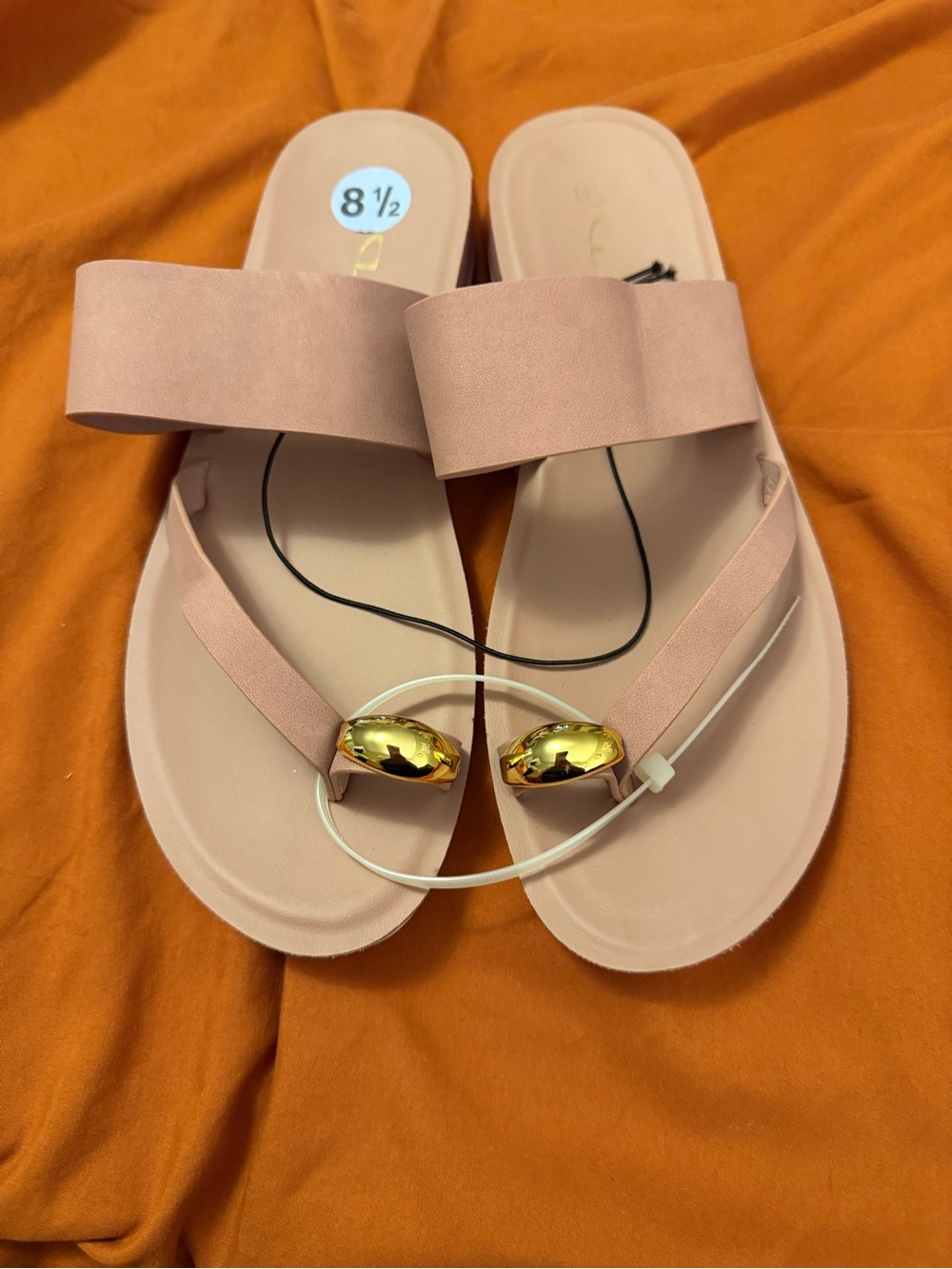 CL by Laundry Blush Pink Slide Sandals with Gold Accent